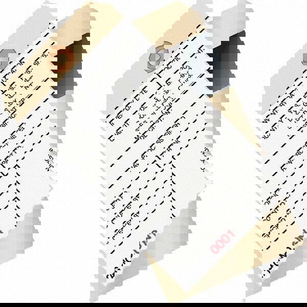 Blank Tag: 6-1/4'' High, Manila & White, Synthetic Paper